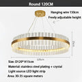 Modern gold crystal led ring chandelier dining room pendant light