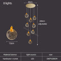 Modern gold crystal led stair slinglight living room pendant light