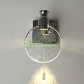 Modern gold crystal led wall lamp bedroom glass globe sconce