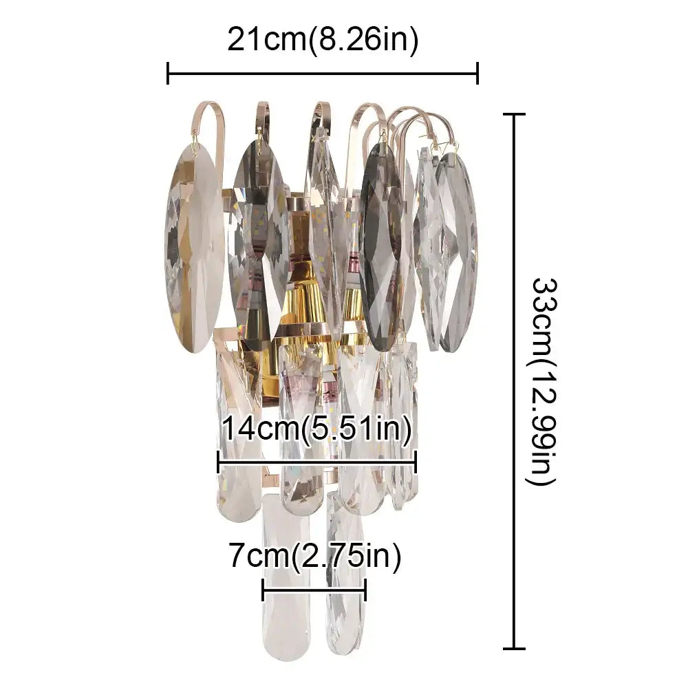 Modern gold crystal led wall lamp bedroom sconce decorbites crystal led