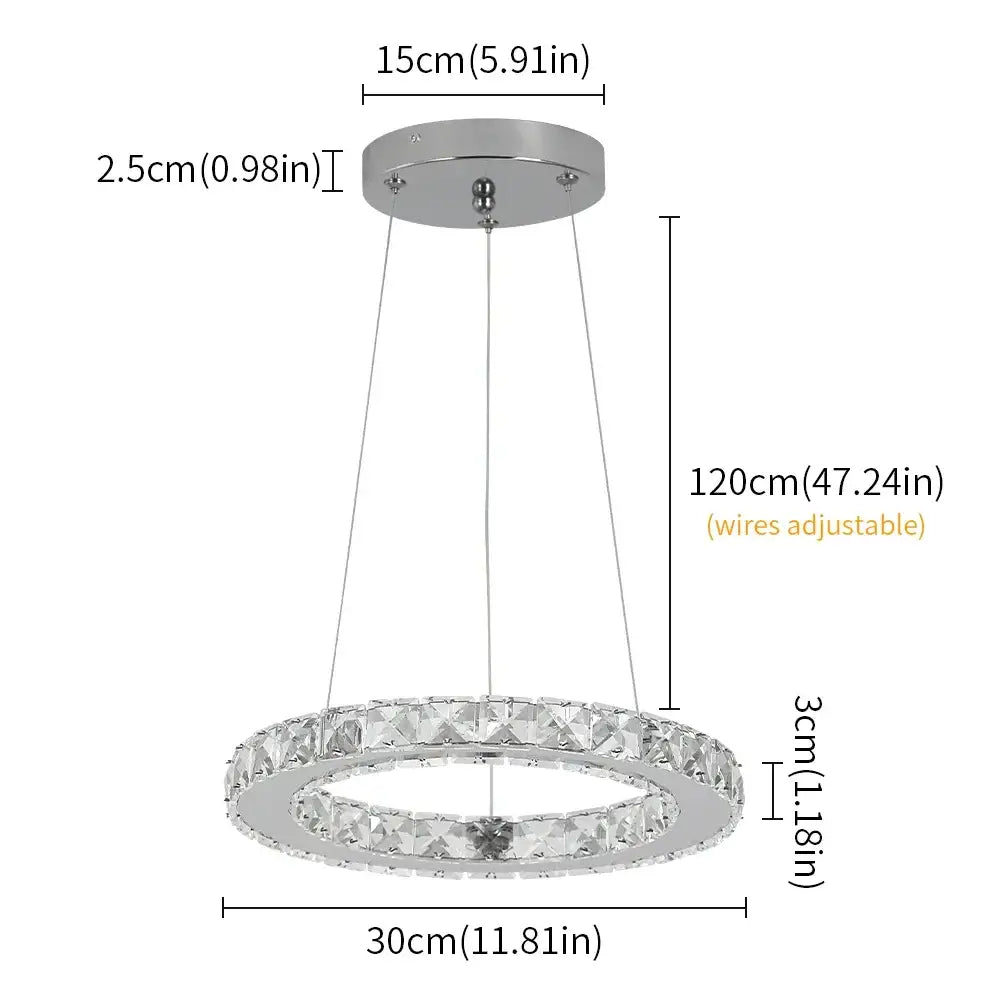 Modern gold crystal möbius strip pendant chandelier dining room