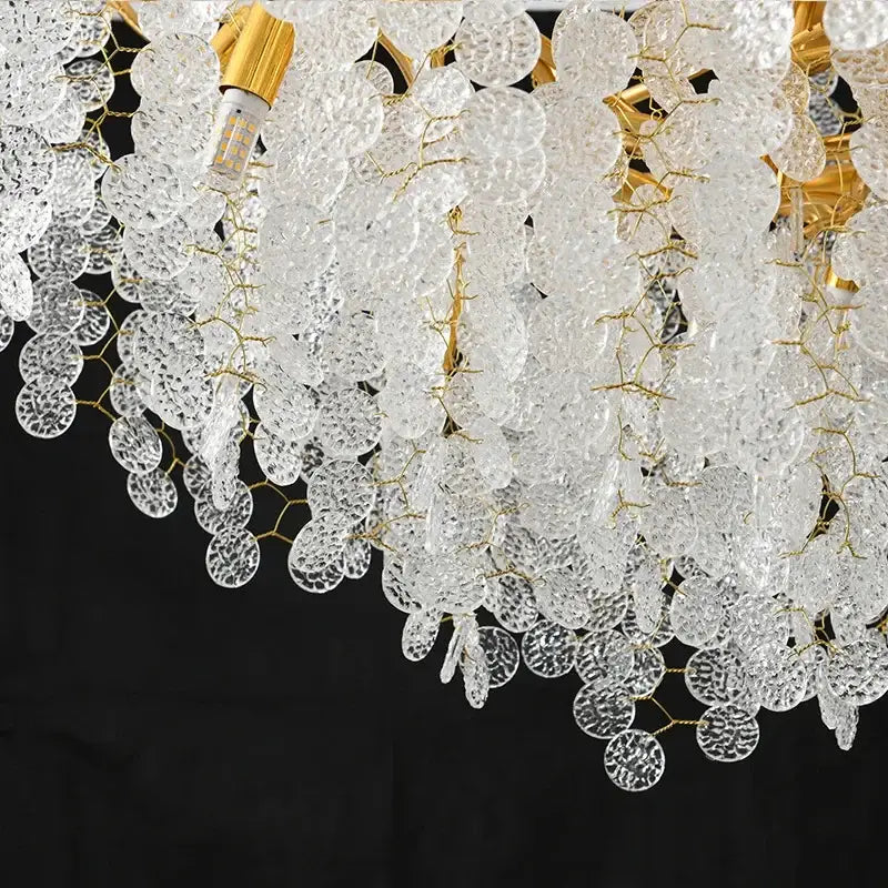 Modern gold crystal money tree chandelier living room light