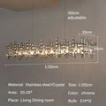 Modern gold crystal pendant chandelier dining room layered light