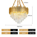Modern gold crystal pendant chandelier dining room tiered droplets