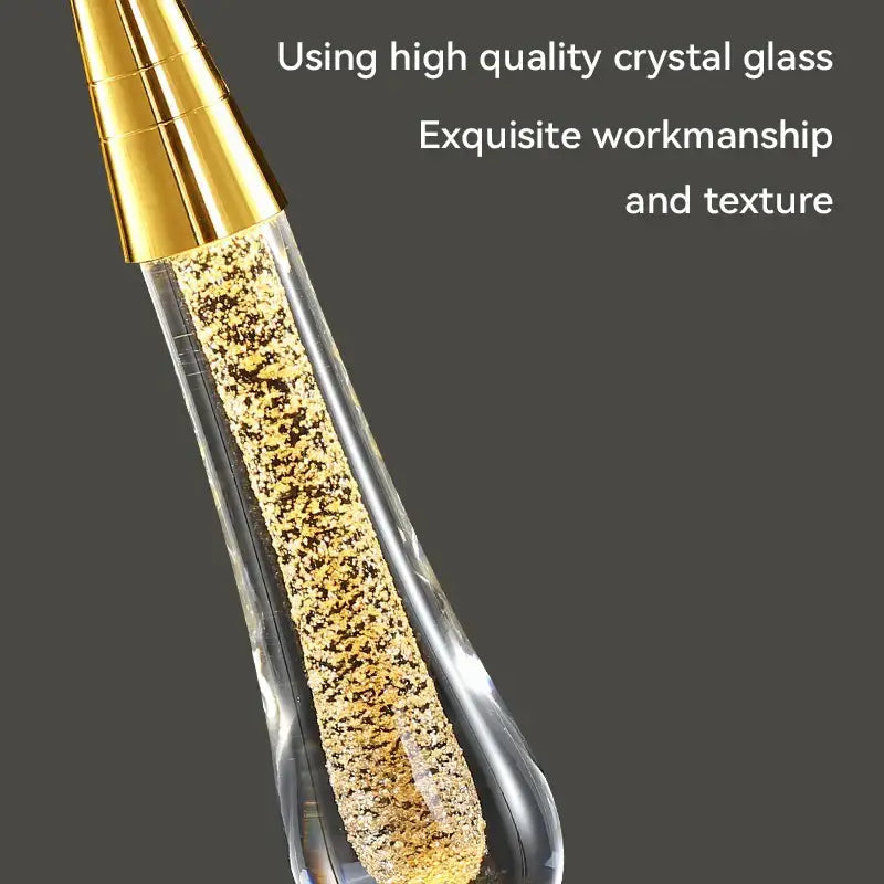 Modern gold crystal raindrop pendant lights – foyer chandelier