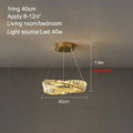 Modern gold crystal ring ceiling lamp for living room