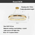 Modern gold crystal ring chandelier dining room pendant light