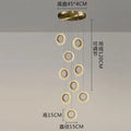 Modern gold crystal ring led chandelier kitchen hanging lamp