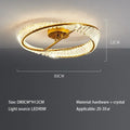 Modern gold crystal rings led ceiling light for living room