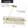 Modern gold crystal rod round chandelier living room light