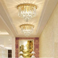 Modern gold crystal round ceiling lights for luxe living room