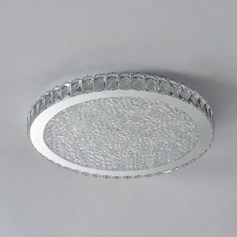 Modern gold crystal round led ceiling light living room