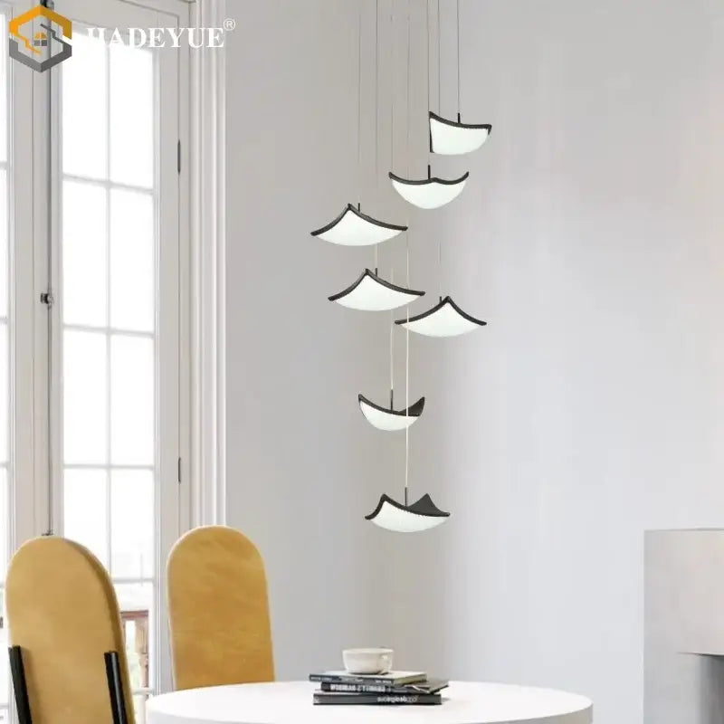 Modern gold crystal sand staircase chandelier dining room light