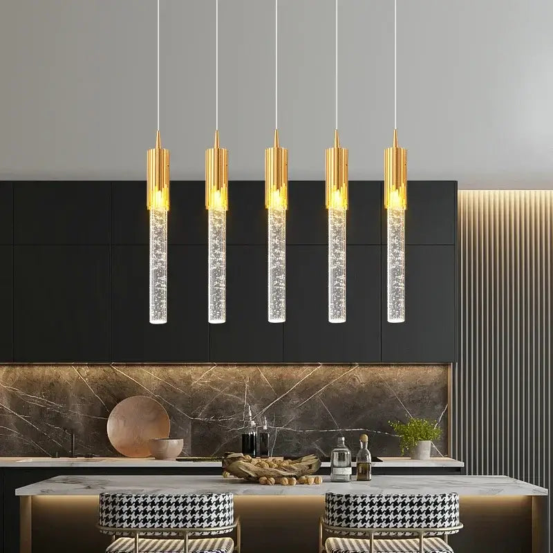 Modern gold crystal staircase chandelier stairwell led hanging lamp