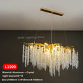 Modern gold crystal tassel pendant chandelier dining room lighting