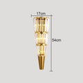 Modern gold crystal torch wall lamp for living room