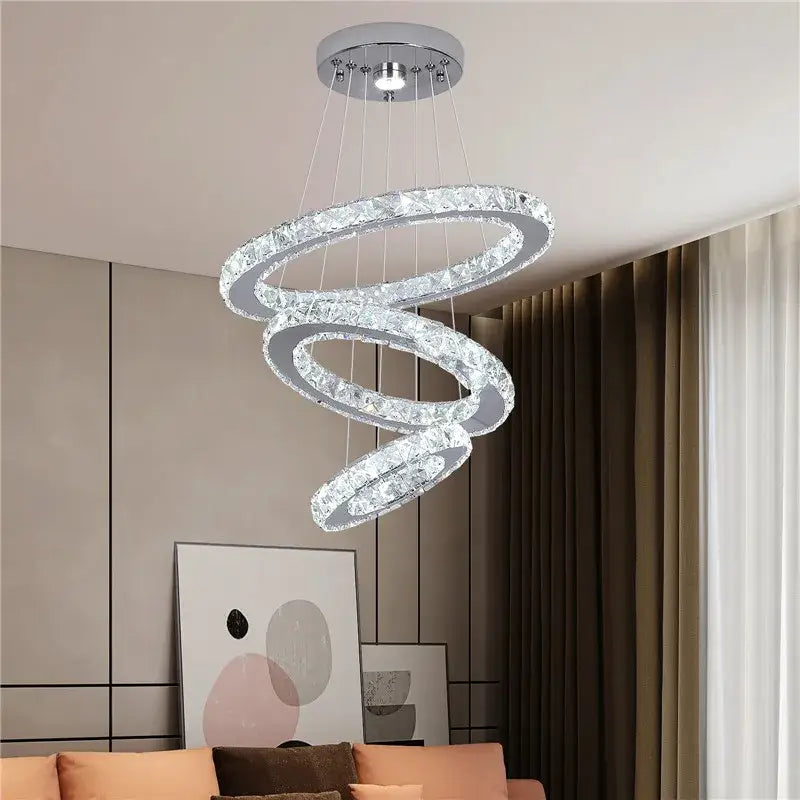 Modern gold crystal triangle chandelier for living room