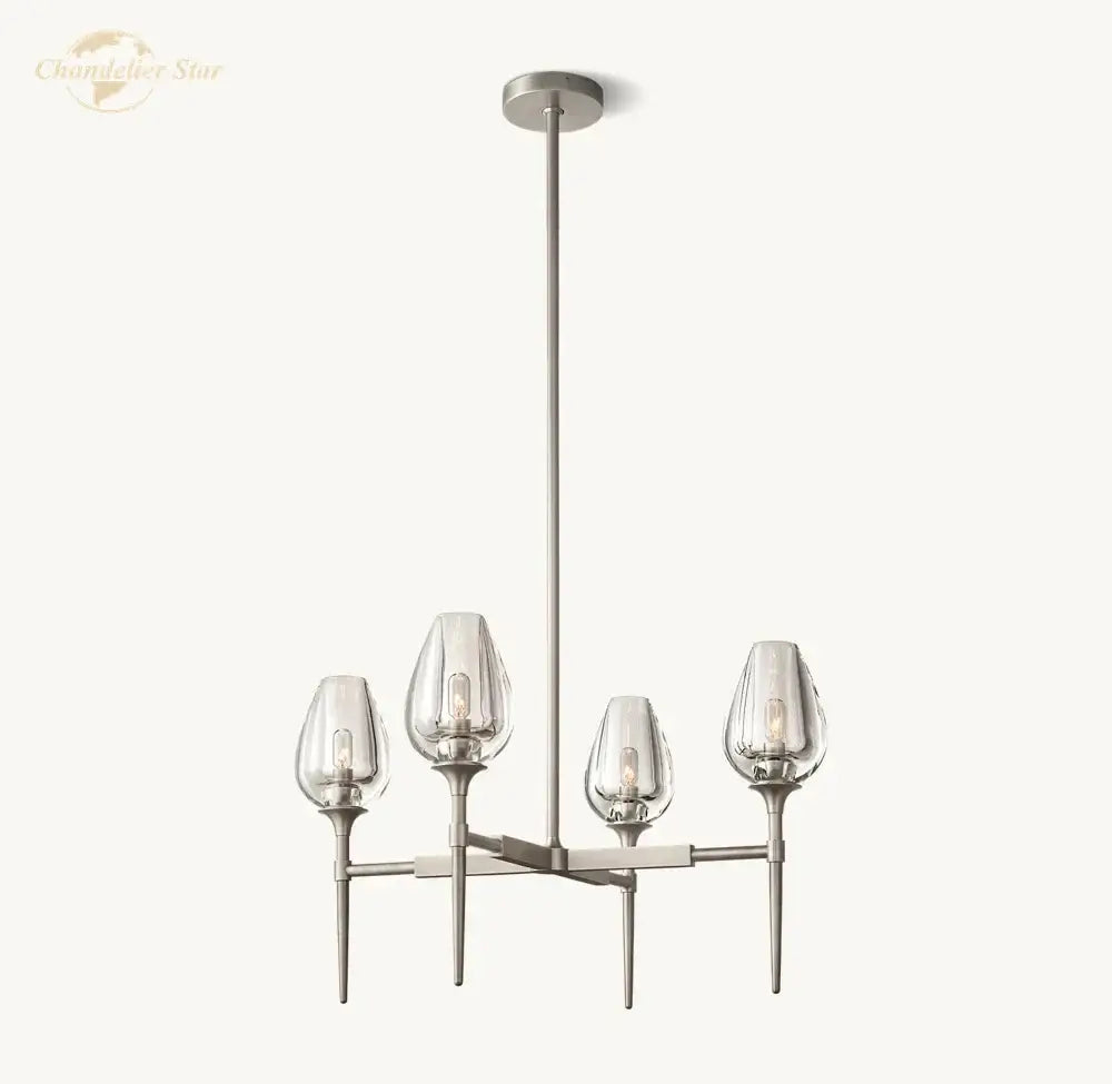 Modern gold crystal tulip chandelier pendant light dining room
