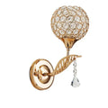 Modern gold crystal wall lamp bedroom spherical sconce decor