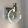 Modern gold crystal wall lamp for bedroom with clear glass shade