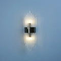 Modern gold crystal wall lamp for bedroom with vertical glass tubes