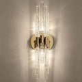 Modern gold crystal wall lamp for living room with vertical rods