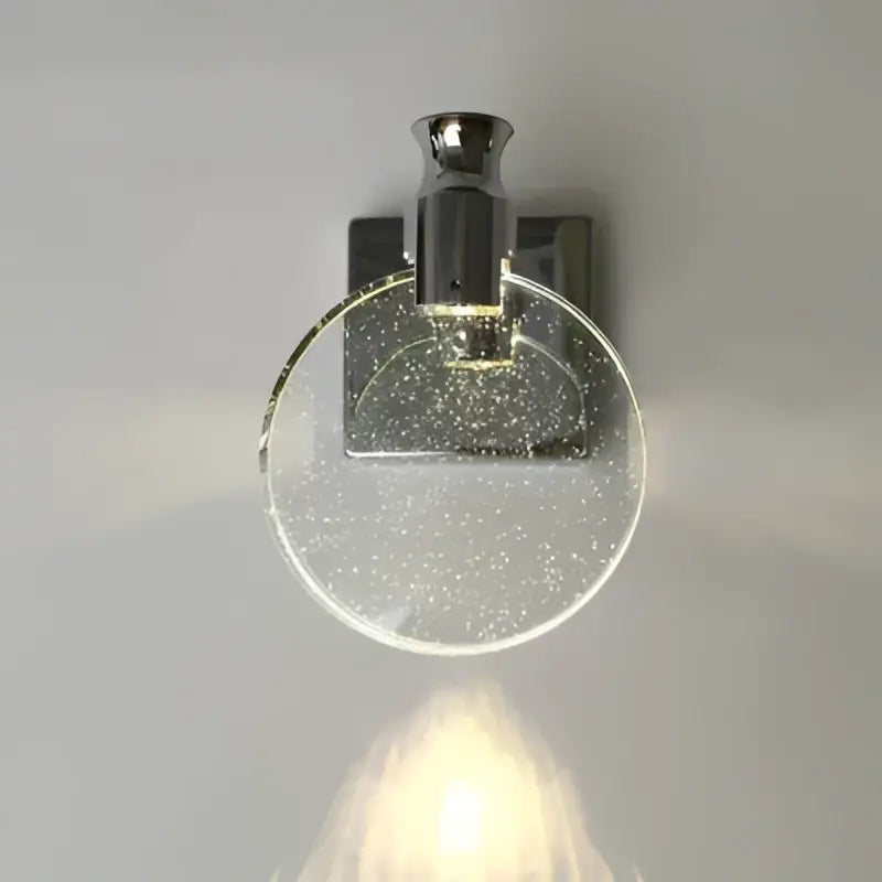 Modern gold crystal wall lamp living room glass globe sconce