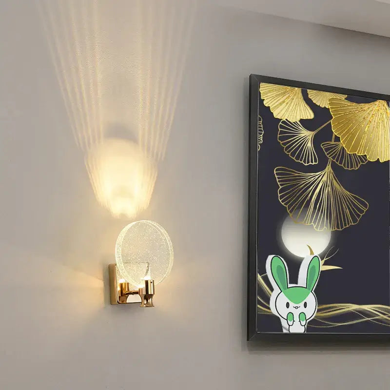 Modern gold crystal wall lamp living room glass globe sconce