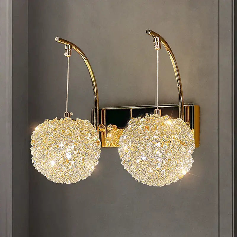Modern gold crystal wall lights sconce – bedroom night light