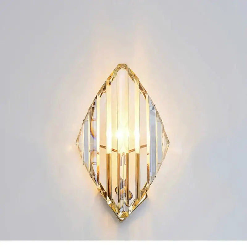 Modern gold crystal wall sconce bedroom luxury diamond light