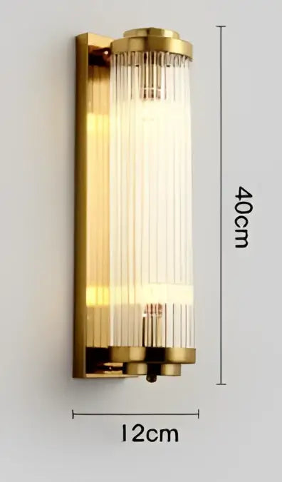 Modern gold crystal wall sconce lamp bedroom glass lighting