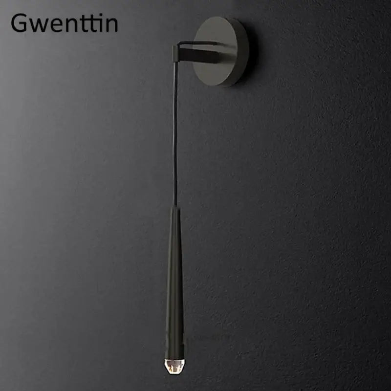 Modern gold crystal water drop wall sconce bedroom led mirror light