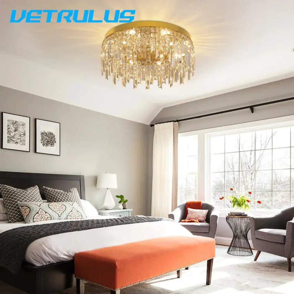 Modern gold decorbites crystal ceiling chandelier for dining room