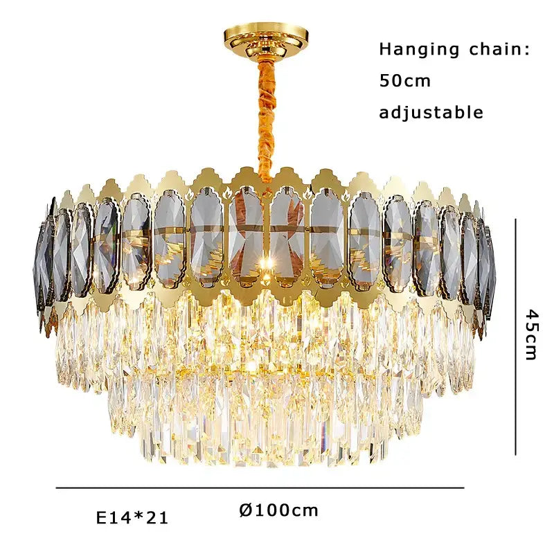 Modern gold decorbites crystal ceiling chandelier for living room