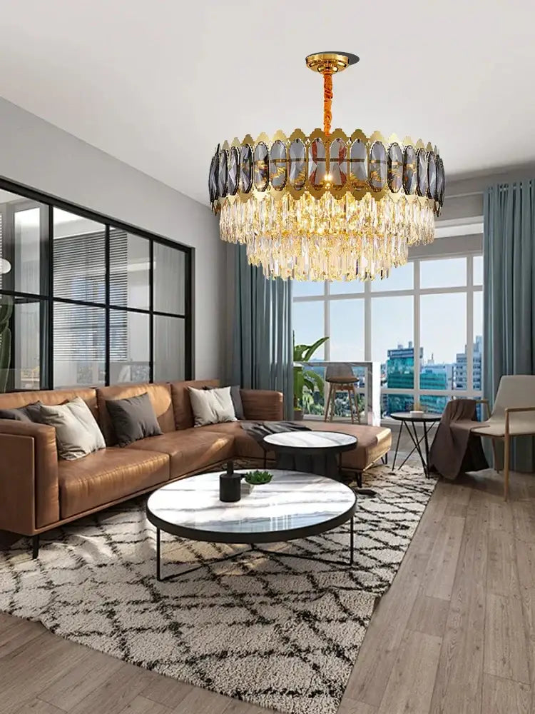 Modern gold decorbites crystal ceiling chandelier for living room