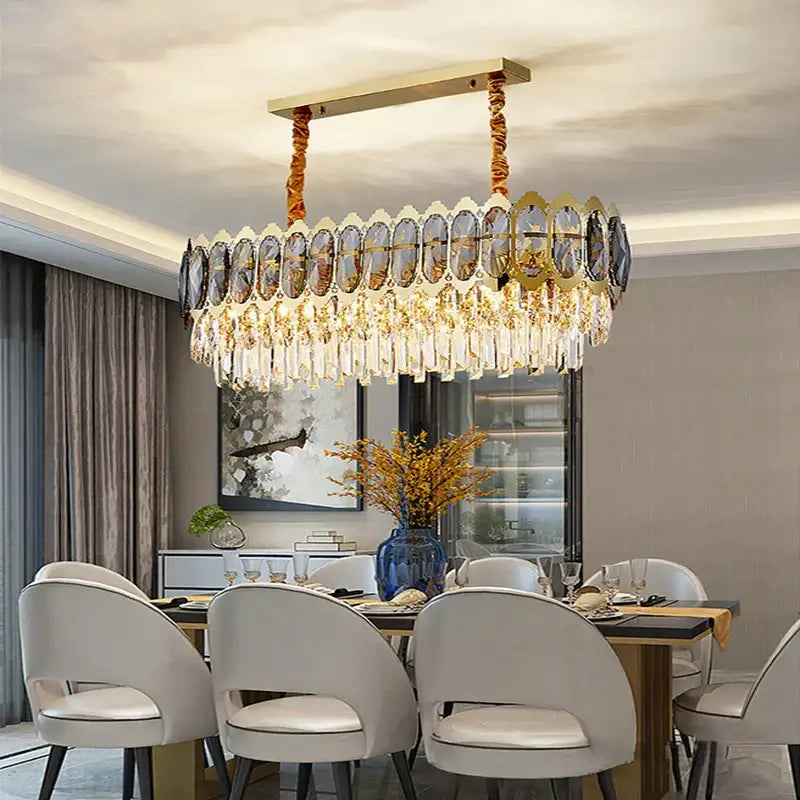 Modern gold decorbites crystal ceiling chandelier for living room