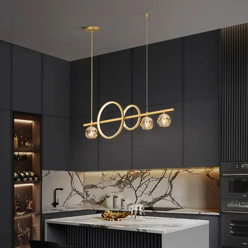 Modern gold decorbites crystal chandelier dining room pendant light