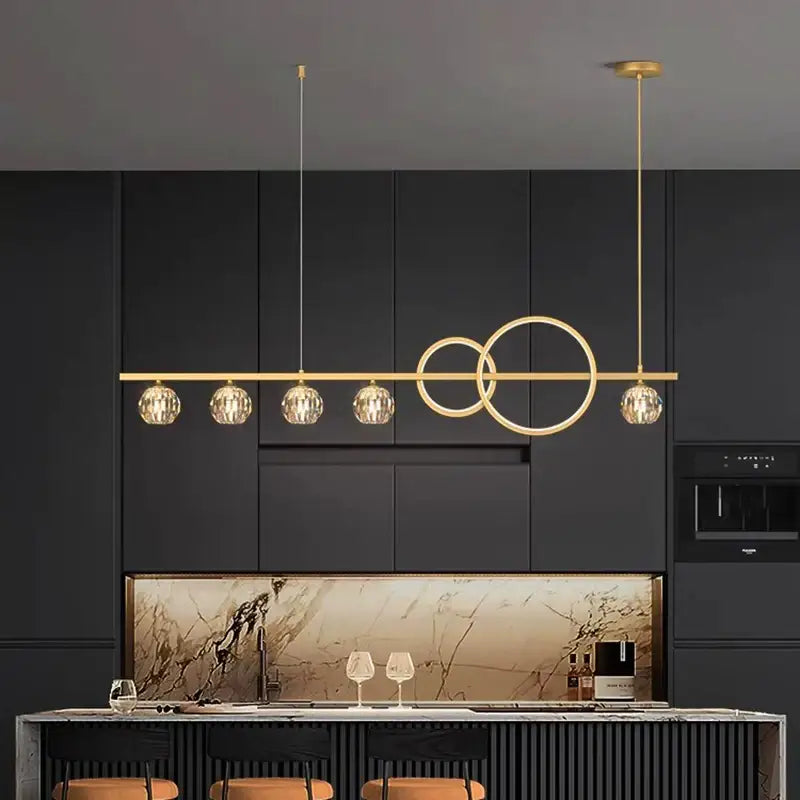 Modern gold decorbites crystal chandelier dining room pendant light