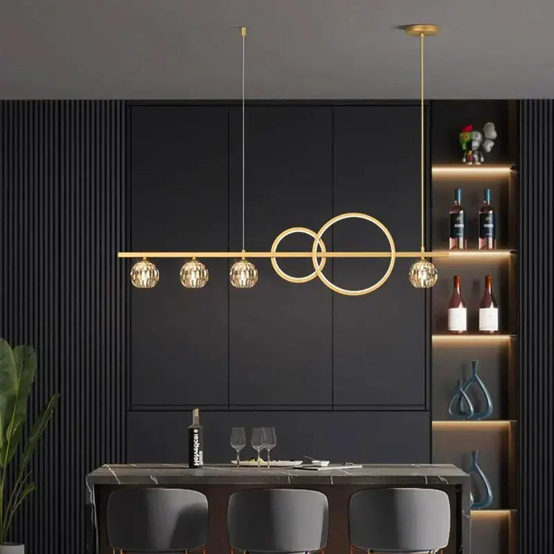 Modern gold decorbites crystal chandelier dining room pendant light