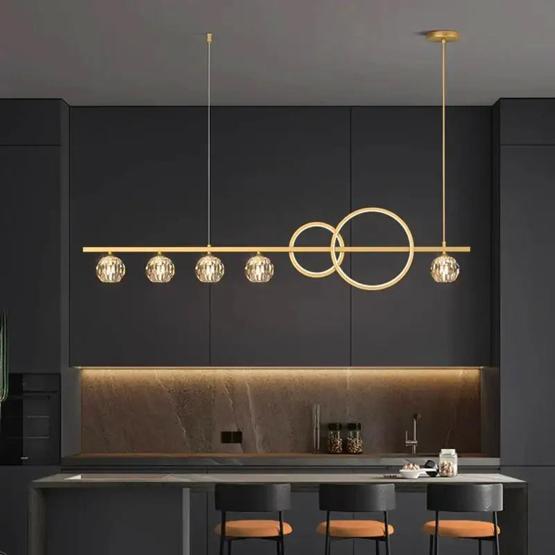 Modern gold decorbites crystal chandelier dining room pendant light
