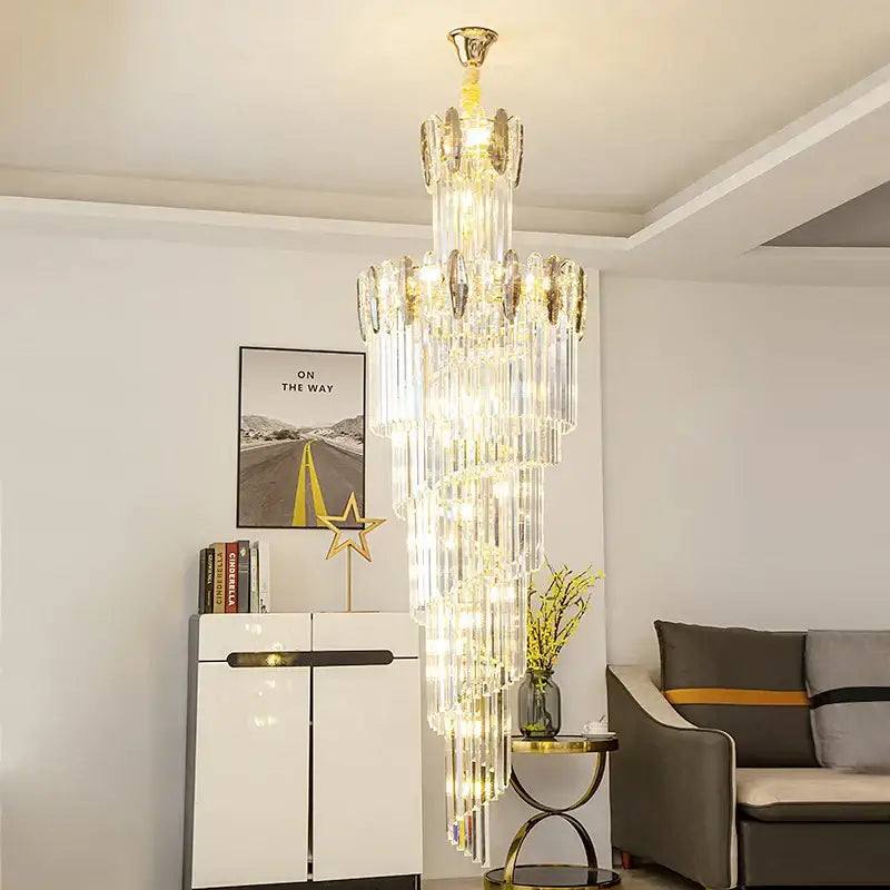 Modern gold decorbites crystal chandelier for staircase living room