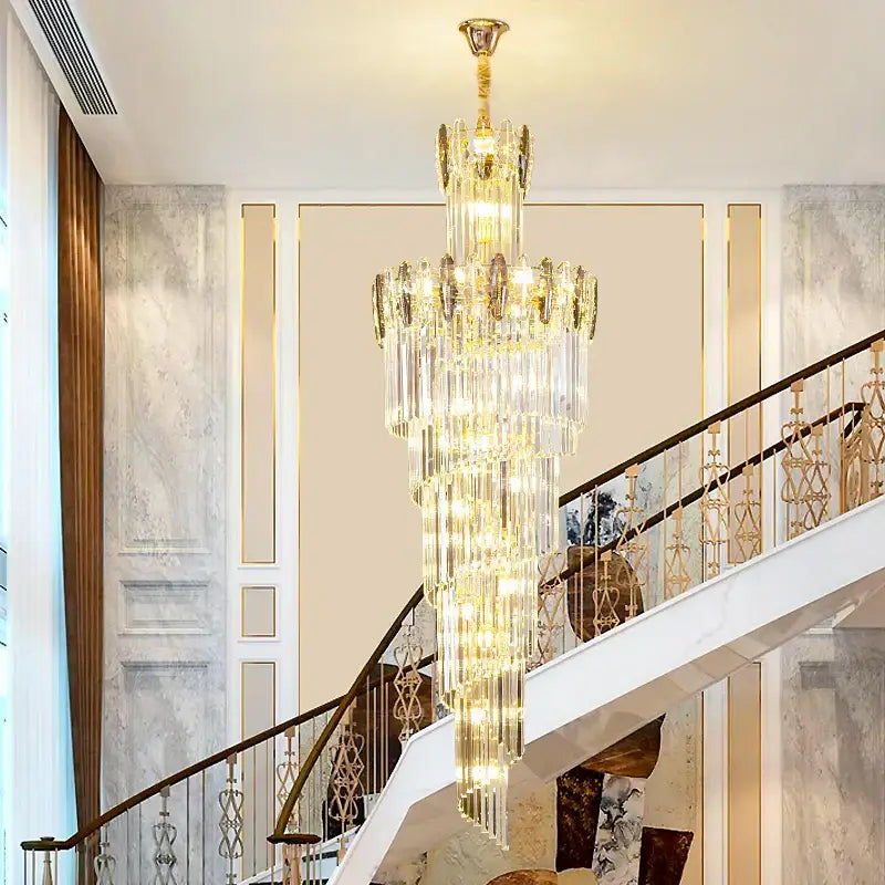 Modern gold decorbites crystal chandelier for staircase living room