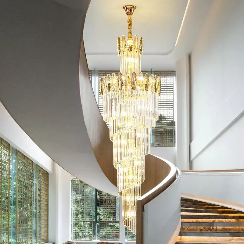 Modern gold decorbites crystal chandelier for staircase living room