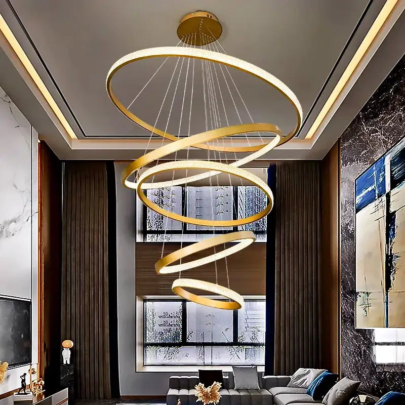 Modern gold decorbites crystal chandelier staircase living room light