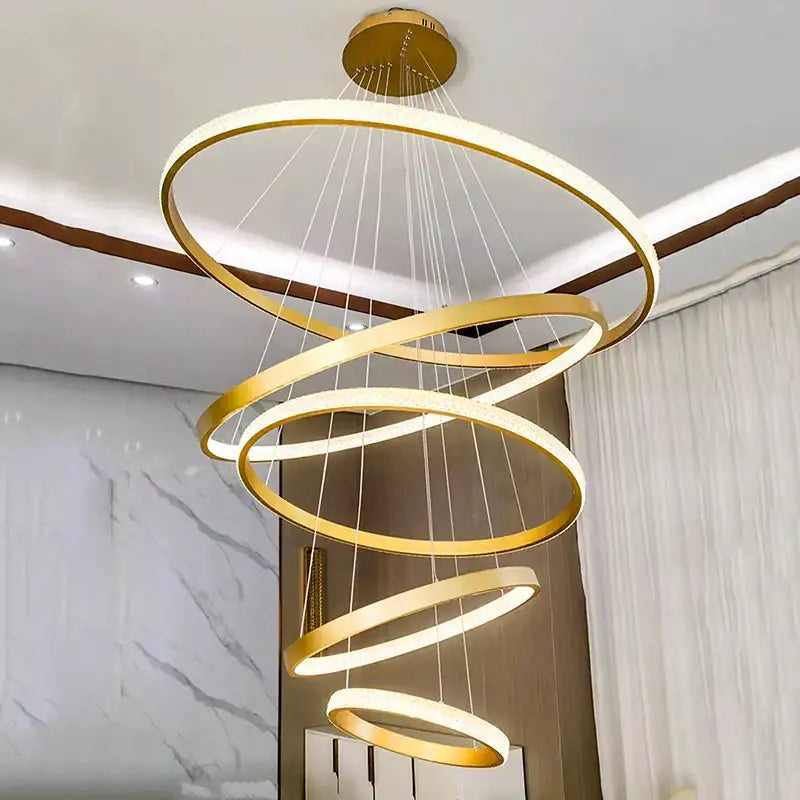 Modern gold decorbites crystal chandelier staircase living room light