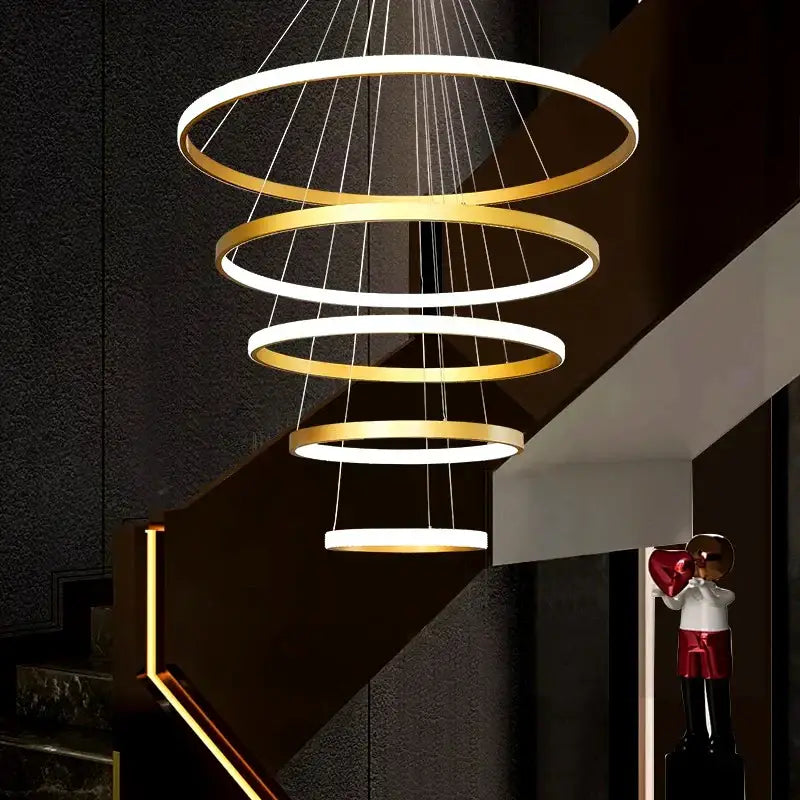 Modern gold decorbites crystal chandelier staircase living room light