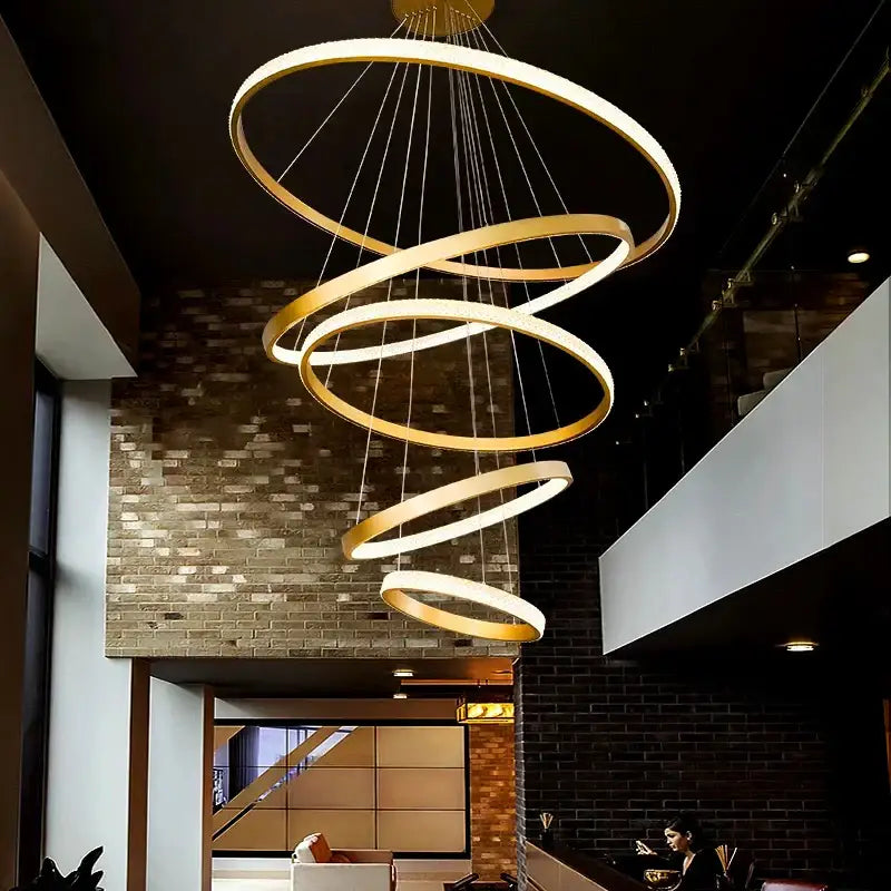 Modern gold decorbites crystal chandelier staircase living room light