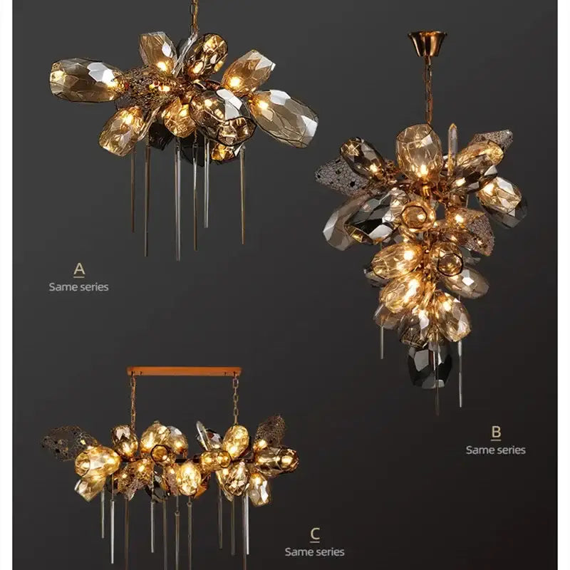 Modern gold decorbites crystal duplex chandelier living room light