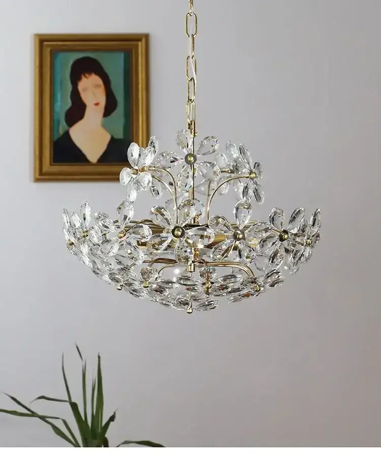 Modern gold decorbites crystal flower chandelier for living room
