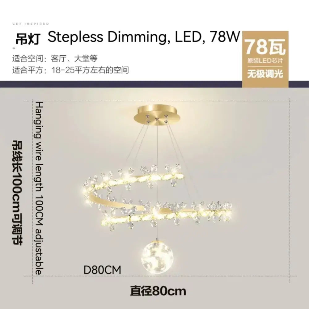 Modern gold decorbites crystal flower chandelier living room light